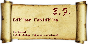 Báber Fabiána névjegykártya
